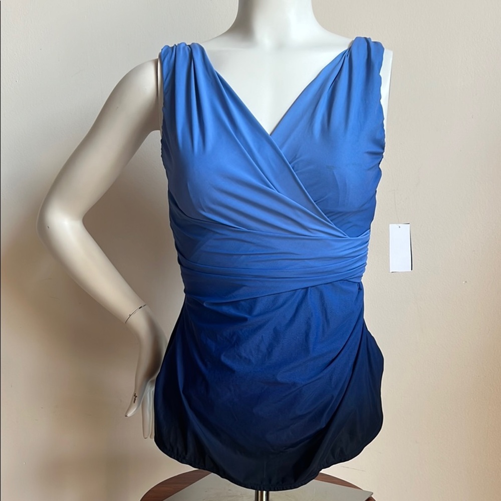 Lands' End Blue One Piece Swimsuit